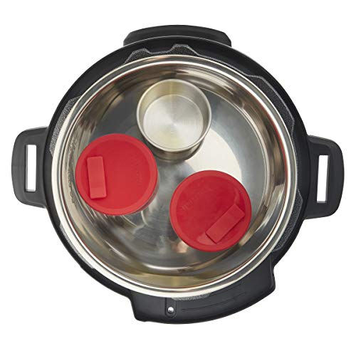Instant Pot Official Stainless Steel Baking Cups with Silicone Lids, Set of 3, Red