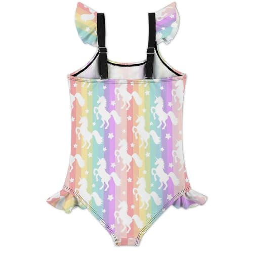 Image of Girls One Piece Swimsuit Lovely Cute Animals Ruffles Swimwear Bathing Suits 3-12 Years