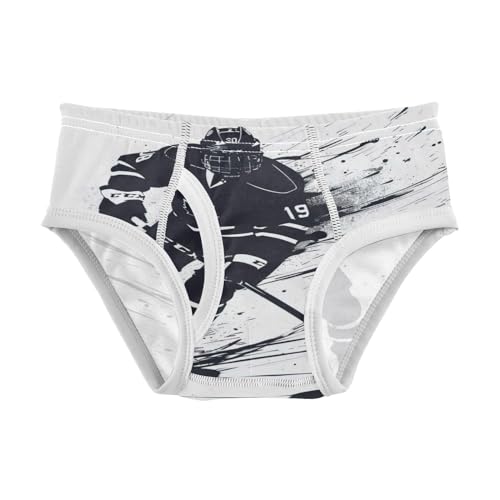 ALAZA Ice Hockey Player Artwork Boys' Briefs Soft Underwear Available in Sizes 2t-8y