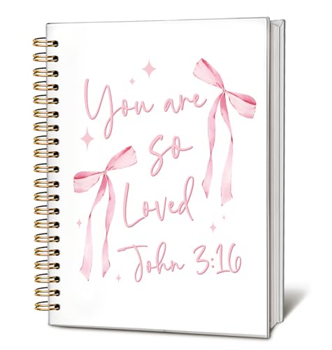 LIANGW Pink Bow Christian Notebook Journal Gifts for Women Teen Girls