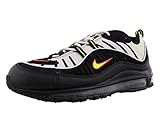 Nike Men's Air Max 98 Platinum Tint/Electric Green/Bright Crimson/Black 640744-015 (Size: 11.5)
