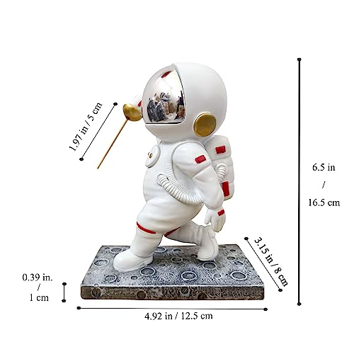 Escrime statue d'astronaute LEONARK en résine dorée - 2