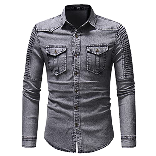 Chemise en jean gris pour vos sorties casual : le confort tendance du coton en 3XL