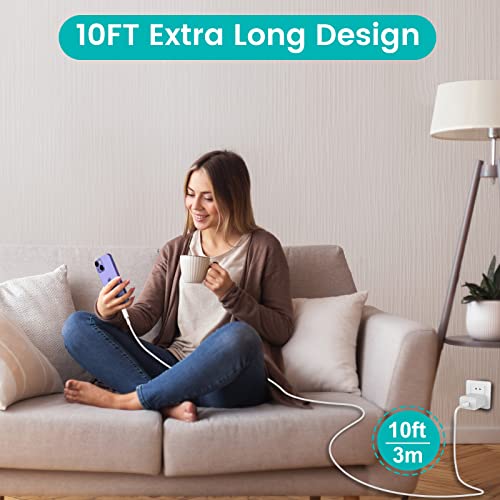 10Ft Iphone 14 13 12 Fast Charger - [Apple Mfi Certified] - 2-Pack 20W Usb C Wall Charger Block With 2X Long Type-C To Lightning Cable For Iphone 14 Pro Max/14 Pro/13 Pro Max/13 Pro/12 Mini/11/X,Ipad #TOP6