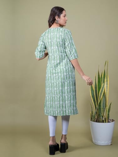 Image of Women's Straight Fit Printed Crepe Kurta, Casual Wear Kurti Design No 106