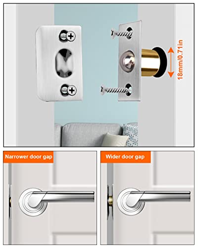 Ball Catch Door Hardware Jiayi 2 Pack Door Ball Catch For Top Of Door French Door Ball Catch Latch Adjustable Ball Catch Strong Drive In Ball Latch For Invisible Pantry Ball Bearing Door Latch Silver #TOP2