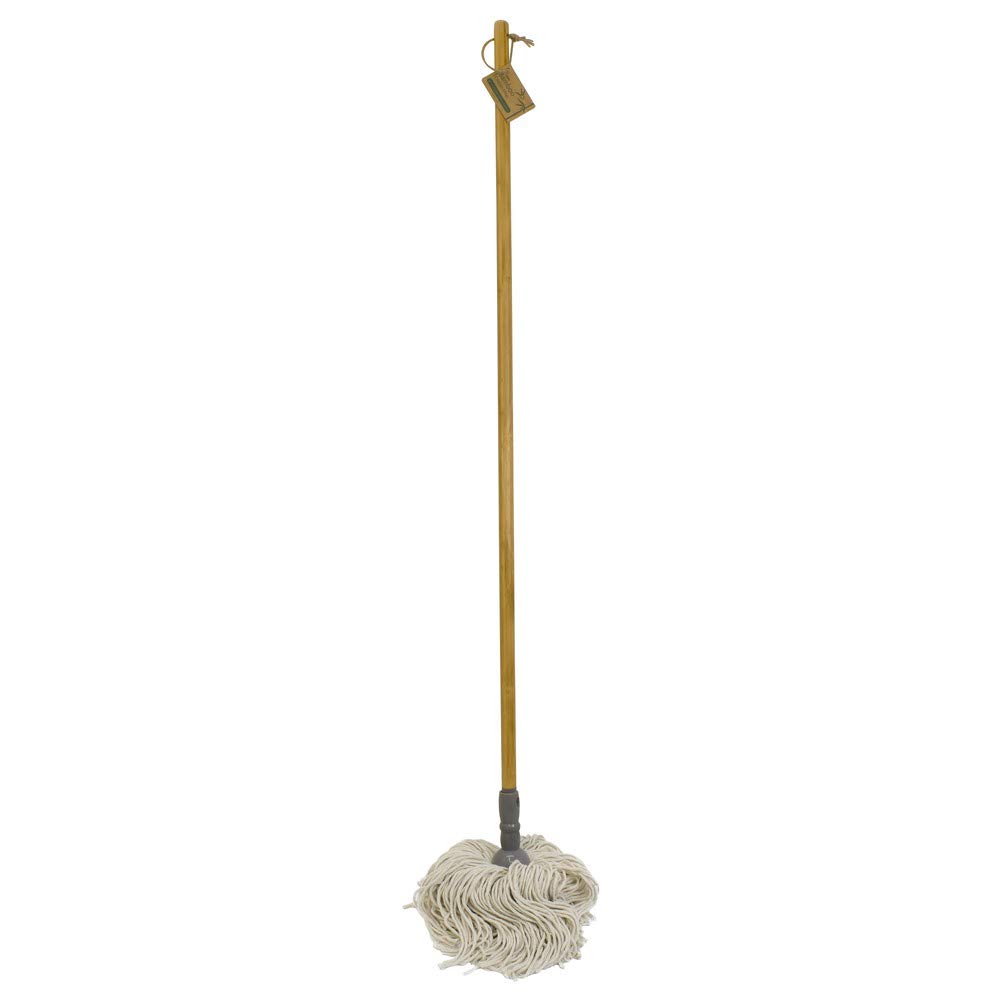 JVL Bamboo Cotton Mop - Brown - H: 118cm
