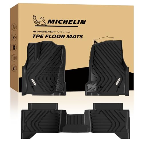 Michelin Vehicle Mats All-Weather TPE Custom Fit Liner for 2024-2026 Toyota Tacoma Double Cab Auto Tran TRD/SR/SR5/Limited Not Fit Hybrid or XtraCab Elite