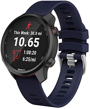 ISABAKE Silicone Strap for Garmin Forerunner 245/645 Music Band, 20mm Replacement Watch Band for Vivoactive 3, Vivomove HR