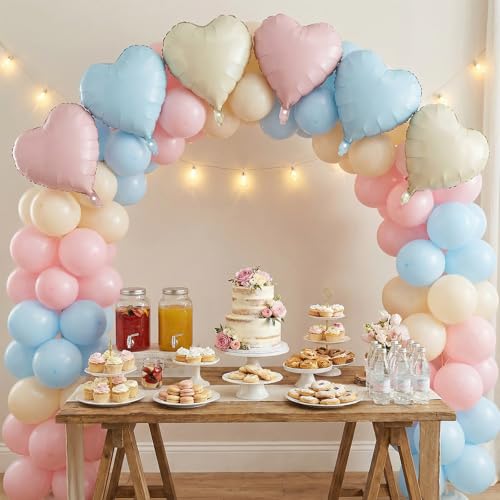 Image of 12 Pcs Colorful Heart Balloons,18 Inch Heart Foil Balloons Love Balloon Valentine Balloon for Birthday Party Wedding Engagement Party Baby Shower Valentine Day Decorations