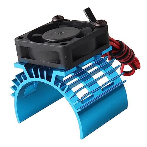 PERSELOSO Dissipateur Thermique Aluminium pour Moteur avec Ventilateur Bleu Système de Refroidissement pour Voiture Rc et Bateaux Électriques