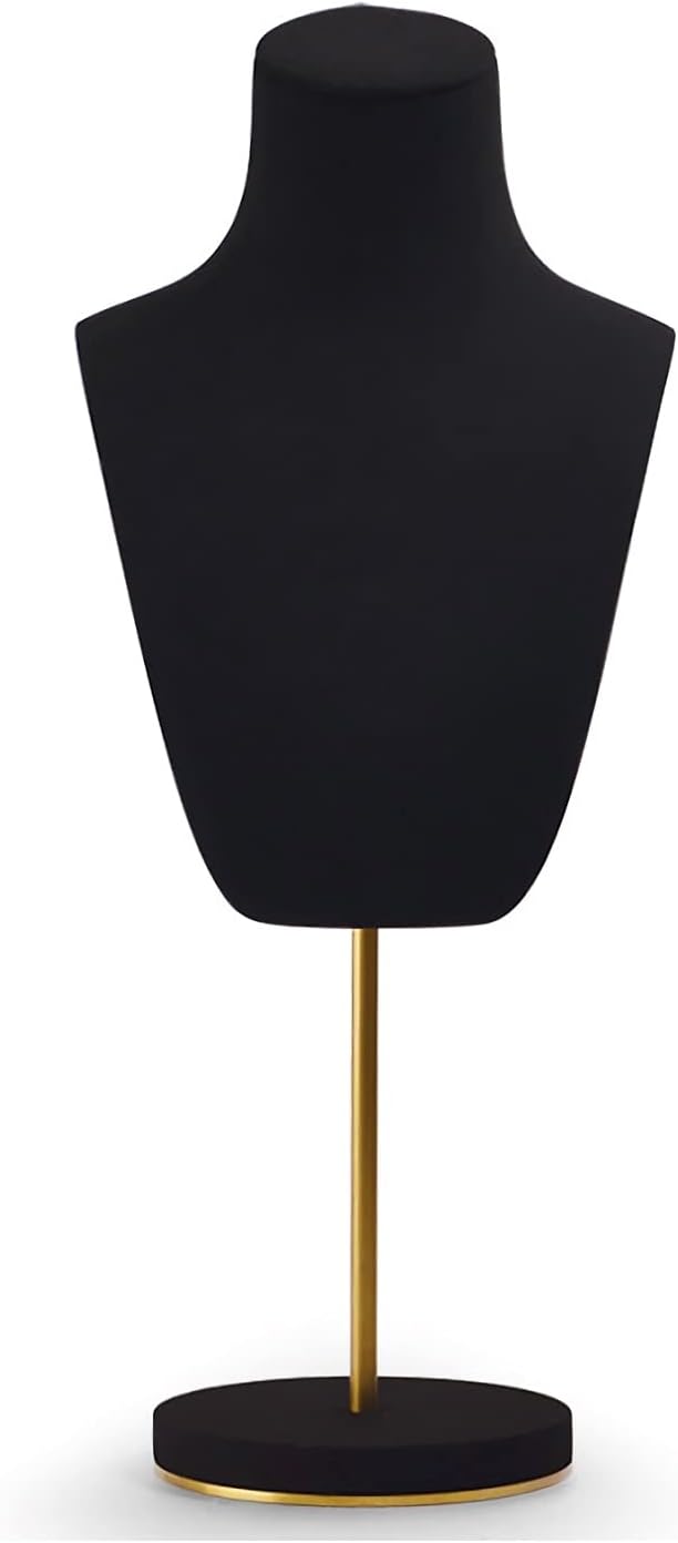 Jewelry Organizer Black Necklace Bust Holder, Jewelry Organizer Accessories Storage Chain Display Stand, Commercial and Commercial Organization, 20 Inch Jewelry Holder