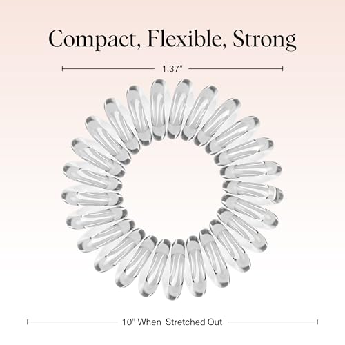 Image of Kitsch Spiral Hair Ties for Women - Creaseless and Dent-free Coil Hair Ties | No Damage, Phone Cord Coils | Made of Flexible and Durable Plastic | Ideal for Daily Use - 8pcs Basics