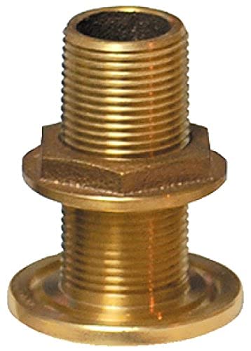GrocoThru-Hull Fitting with Nut, 3/4" NPS, Bronze