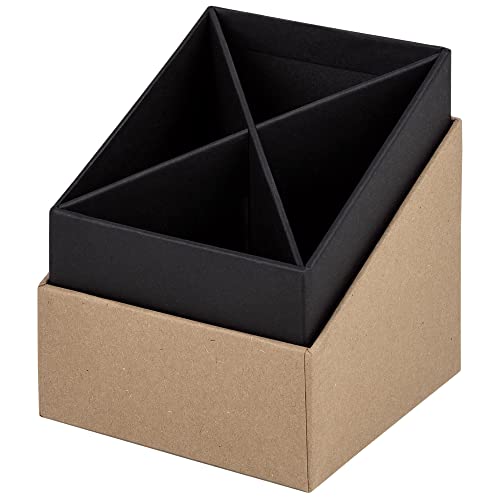 Rössler SOHO Stifteköcher | Stifte Organizer | Stiftehalter Schreibtisch | Büro Organizer | Schreibtisch Zubehör | Büro Zubehör | 86 x 86 x 100 mm | 1 Stück | Farbe: Braun | Kraft