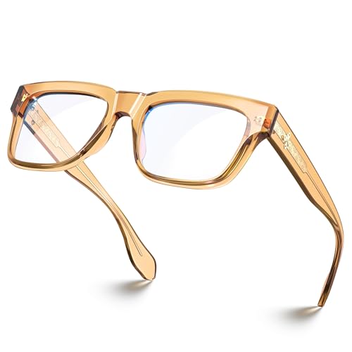 VISOONE TR90 Square Blue Light Blocking Glasses Fashion Computer Eyewear for Women and Men RANDI
