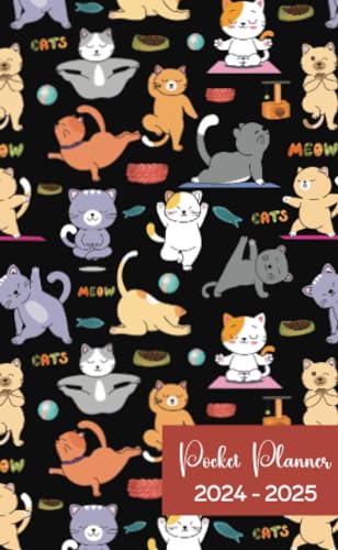 Pocket Planner 2024-2025: Small 2-Year Schedule and Agenda Organizer for Purse. Funny Cat Cover for Cat Lovers. image 2