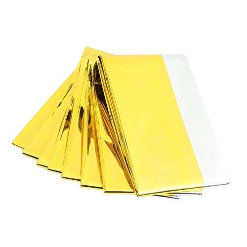 CO-Z Notfall Rettungsdecke 50 Stück Rettungsfolie Notfalldecke Emergency Survival Thermal Blankets Wärmedecke Gold Silber 160 x 210 cm