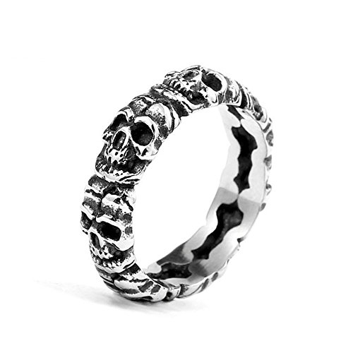 Image of Genuine Stainless Steel Ring Jewelry for Men Fashion Punk Biker Skull Rings