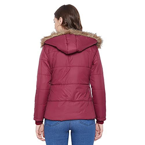 Image of VERO AMORE Women's Black winter wear full sleeve solid parka Jacket-2175A