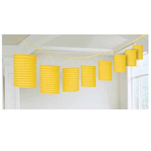 Accordion Style Paper Lantern Garlands | Sunshine Yellow | Party Decor