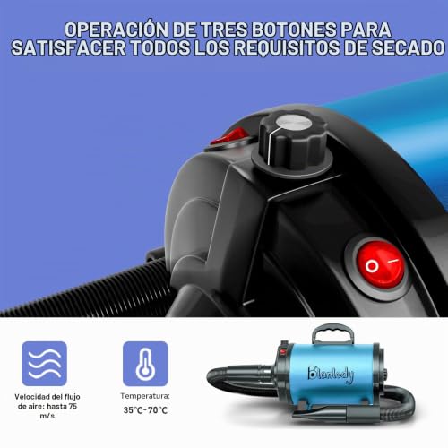 Secadora Sopladora para Perros de Alta Velocidad 3800 W – Blirdiy - Imagen 3