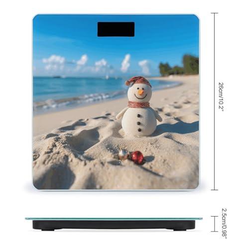 Báscula digital de baño con diseño Snowman on Beach miniatura 2