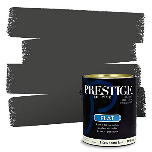 PRESTIGE Paints Exterior Paint and Primer In One, 1-Gallon, Flat, Comparable Match of Sherwin Williams* Iron Ore*