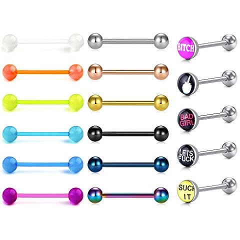 Mayhoop 14G Surgical Steel Tongue Bars Cover