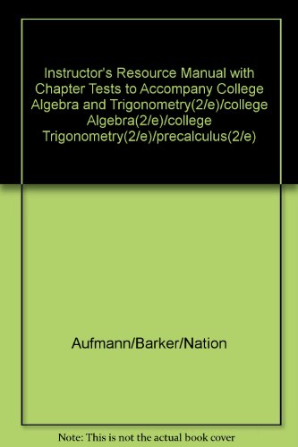 Instructor's Resource Manual with Chapter Tests... 0395638208 Book Cover
