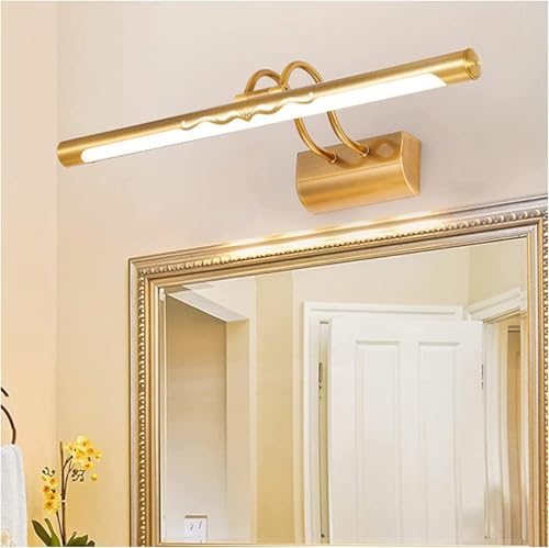 Lampe LED miroir doré salle de bain au design moderne