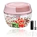 Tritatutto Manuale, 500ml Chopper Tritatutto, Mini Tritatutto per verdure a corda con 3 Lame in Acciaio Inossidabile, per Verdure, Frutta, Cipolle, Noci, Aglio