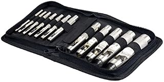 SE Heavy-Duty 12-Piece Hollow Leather Punch Set with Zipper Pouch - 791LP