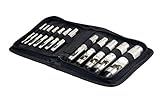 SE Heavy-Duty 12-Piece Hollow Leather Punch Set with Zipper Pouch - 791LP