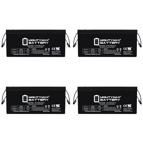 Mighty Max Battery 24V 500Ah AGM Deep Cycle Battery for Bank OffGrid Solar Wind - 4 Pack