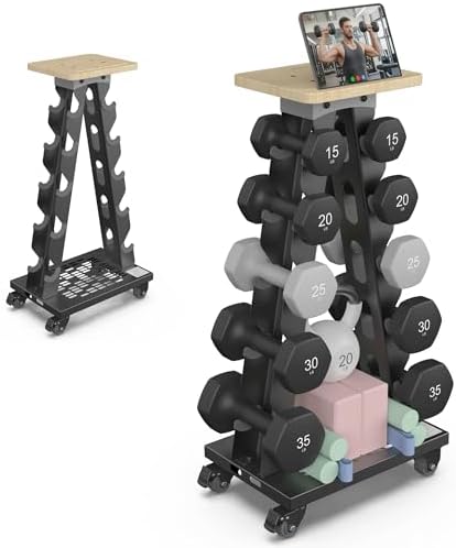 Amazon.com : 5-Tier Dumbbell Rack for Home Gym, Space-Saving Dumbbell ...