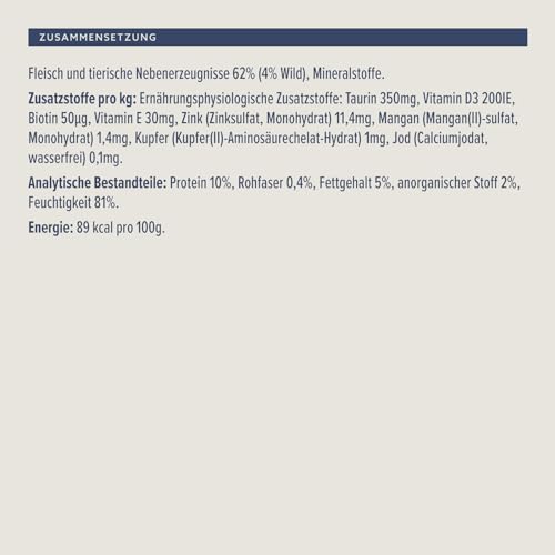 by Amazon Katzenfutter, nass, Pastete mit Wild, 100 g, 16 Stück
