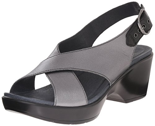 Dansko Women's Jacinda Pewter Metallic Wedge Sandal