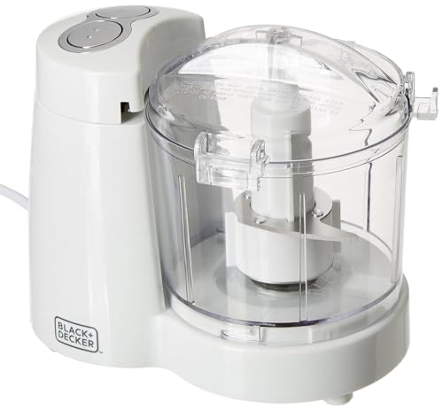 Black + Decker BXCH1201IN 120 Watt Electric Mini Chopper | 350ml Jar Capacity | Stainless Steel Blade | 2-Year Warranty (White)