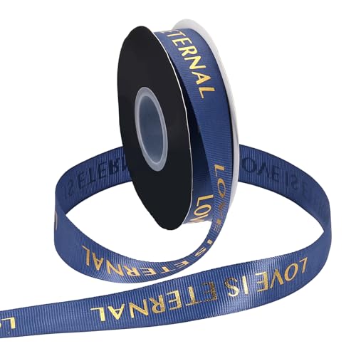 Ruban polyester L'Amour Est Éternel, finition gros-grain 2.5cm - 2