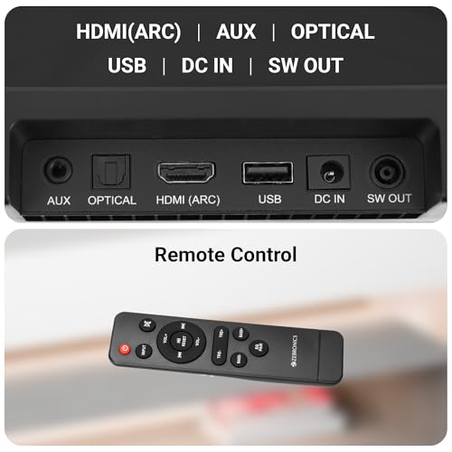 Image of ZEBRONICS Juke BAR 3902 Soundbar with 140 Watts, HDMI (ARC), Optical, USB, AUX, Bluetooth v5.0, Virtual 5.1, Wall Mountable Design