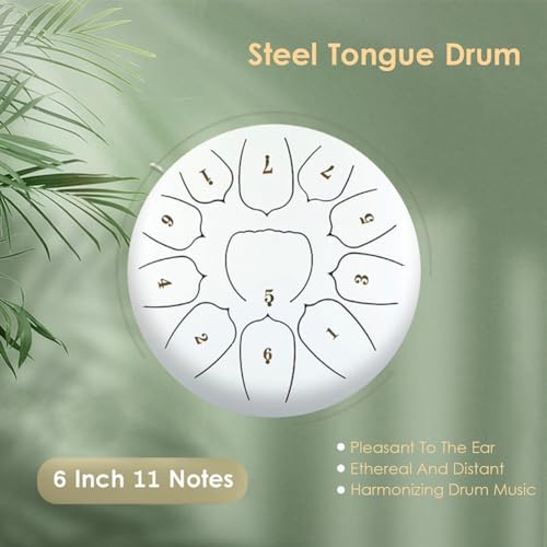 Tambor Steel Tongue 6 Pulgadas 11 Tonos Percusión miniatura 4