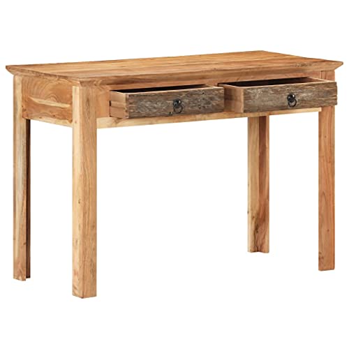 Bureau en bois massif recyclé compact 110x50 cm idéal petits espaces - 4