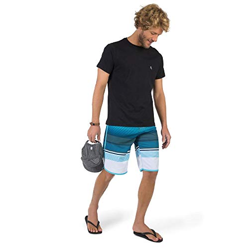 Boardshort Listrado Azul/Branco Azul/Branco/46