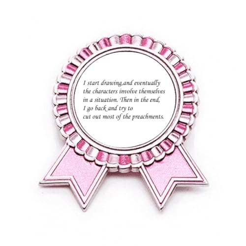 Broche Rose en Métal M Message Inspirant Bijou de Veste Tendance