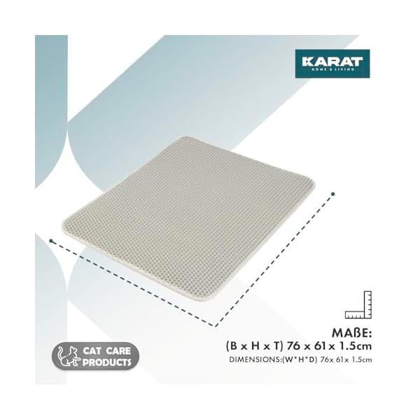 KARAT Katzenstreumatte XXL 76 x 61 cm - wasserdichte Unterlage für Katzentoilette - Katzenmatte schützt den Boden vor Katzenstreu - Matte Katzenklo (Charly) (Grau) – Bild 4
