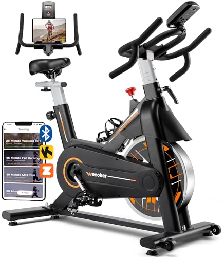 Exercise Bike, WENOKER Stationary Bike for Home, Indoor Bike with Silent Belt Drive, Heavy Flywheel,...