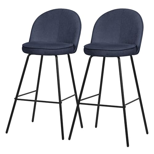 ML Design 2X Taburetes de Bar Azul Oscuro