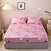 Feelyou Girls Fitted Sheet Queen Size Kids Cute Cat Kitten Bed Sheet Set Teens Pink Kawaii Pet Animal Bedding Set for Children Bedroom Decoration Cartoon Lovely Cats Bed Cover with 2 Pillow Case