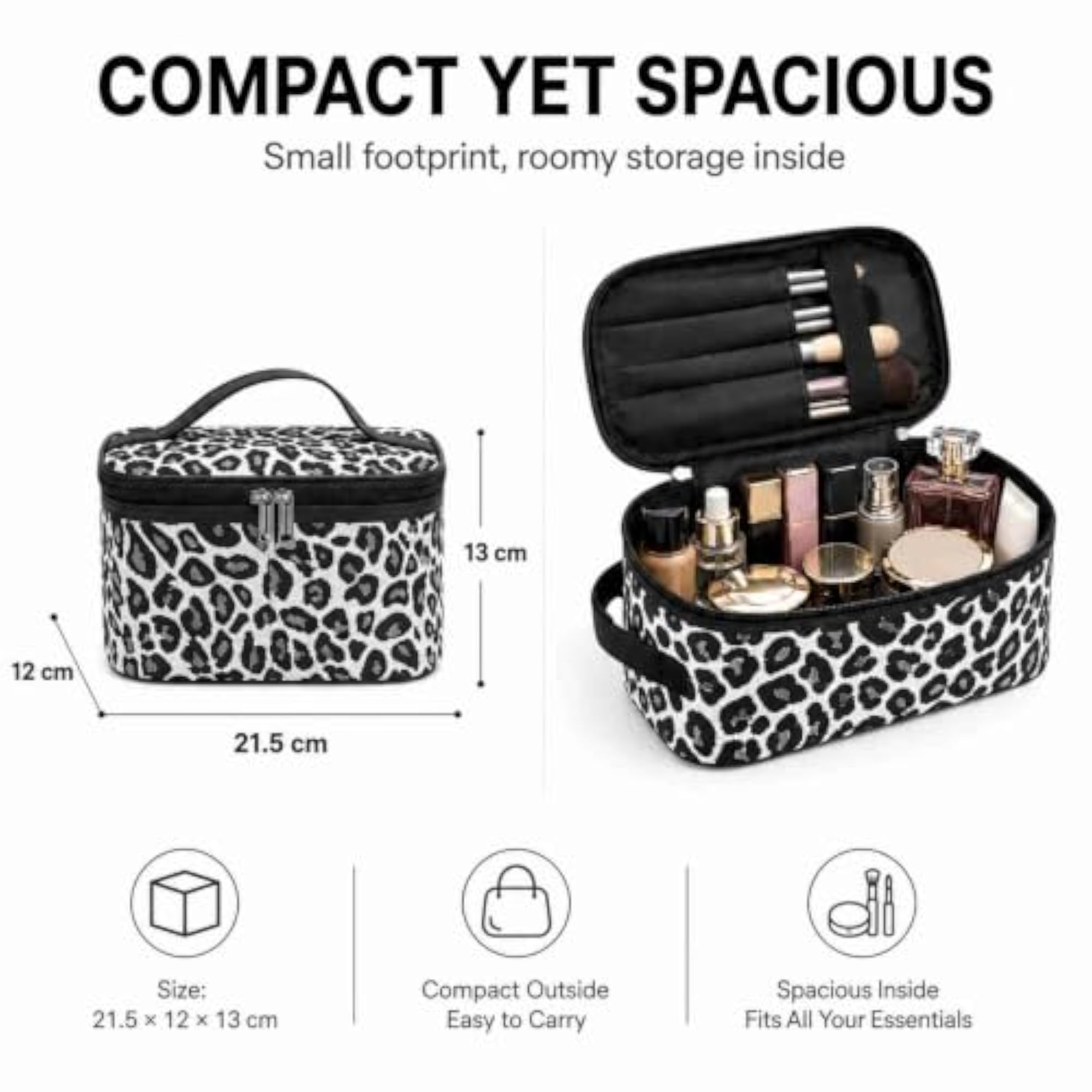 Leopard Print Travel Makeup Bag Organizer